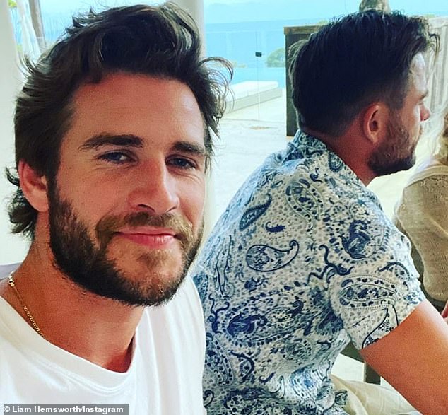 Brother's Time: On Friday, Liam, 30, (left) shared a selfie with his avenger brother sitting next to him at a family dinner on Instagram