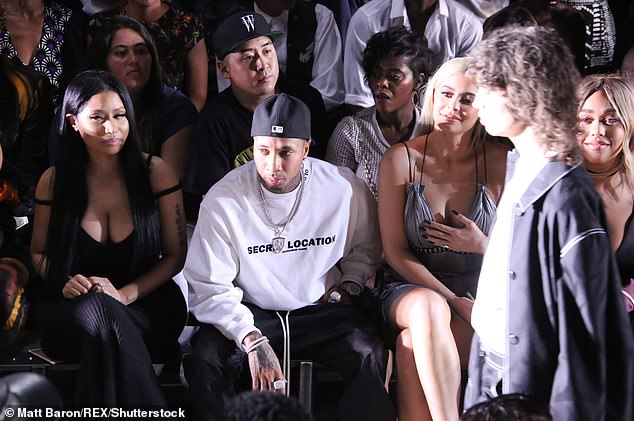 Fan: The 38-year-old Grammy nominee (L) rapper, in particular, was known to have dressed up and set up court on the front row of his fashion shows (pictured in 2016)