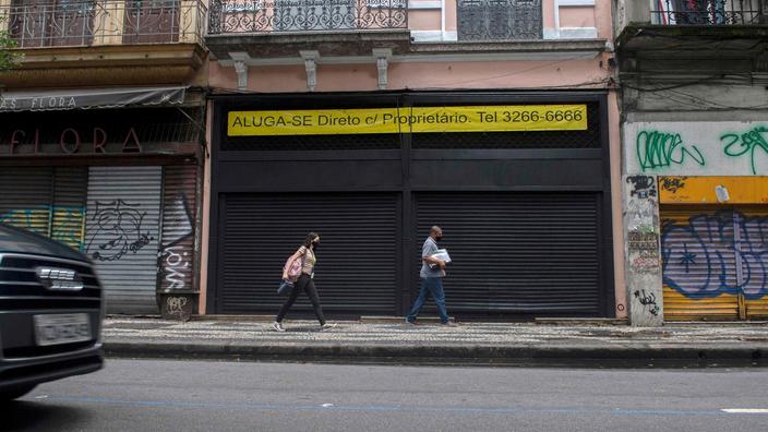 Des boutiques fermées à Rio de Janeiro en décembre.