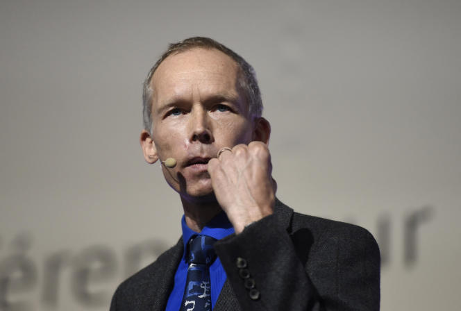 Johan Rockström, durante conferência em Le Bourget (Seine-Saint-Denis), durante a COP21, em 5 de dezembro de 2015.