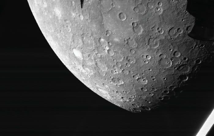 Uma espaçonave européia-japonesa capturou a imagem mais nítida de Mercúrio em 6 anos, enquanto ele sobrevoava o planeta