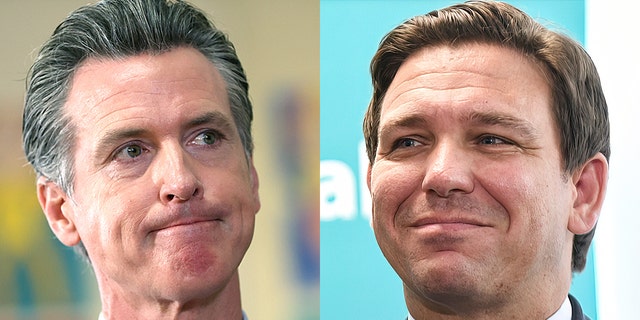 governos.  Gavin Newsom e Ron DeSantis 