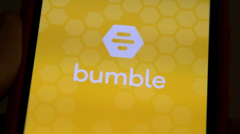 The Bumble Inc. (BMBL) app is shown on an Apple iPhone in this photo illustration