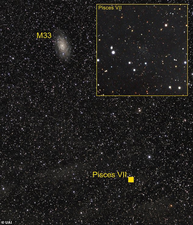 Um grupo de astrônomos, incluindo um amador, descobriu uma nova galáxia, Galaxy Pisces VII / Tri III.