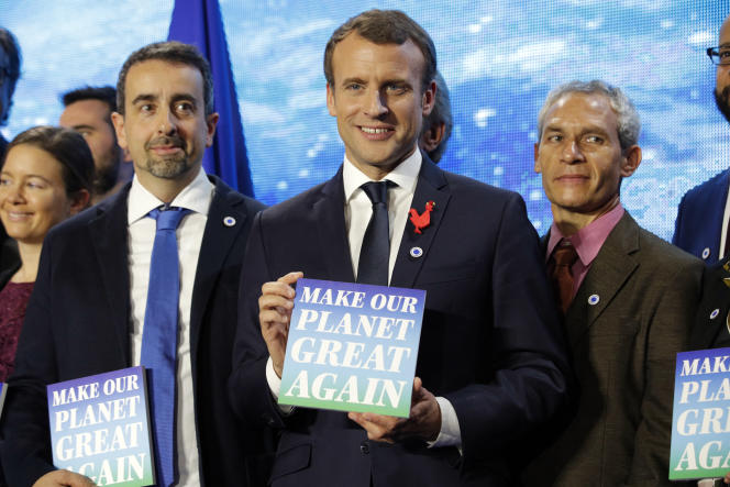 Emmanuel Macron no evento Tech for Planet realizado antes do One Planet Summit em Paris, 11 de dezembro de 2017.
