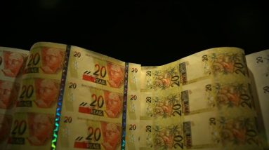 Brazilian real notes are seen at the Bank of Brazil Cultural Center in Rio de Janeiro
