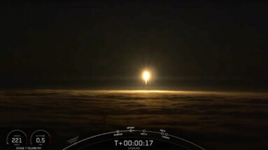 SpaceX lança 15 satélites Starlink em órbita, um foguete terrestre no mar