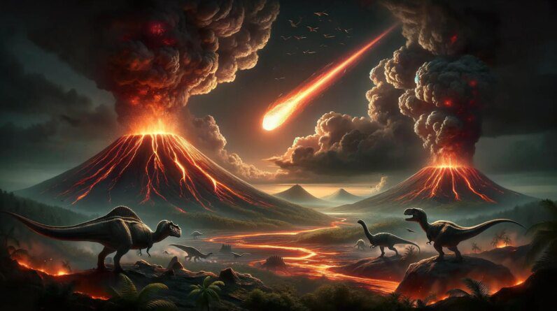 Dinosaur Extinction Volcano Asteroid