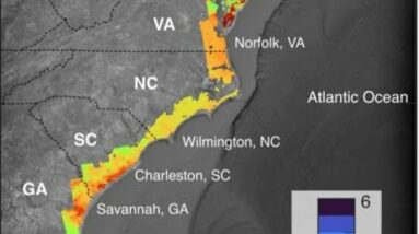 Os pesquisadores da Virginia Tech identificaram 800.000 propriedades da Flórida a New Hampshire que recebem até cinco milímetros de chuva por ano.