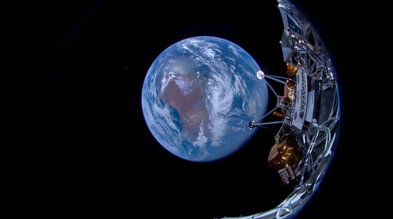 O módulo lunar Odysseus envia de volta as primeiras imagens após o lançamento da SpaceX
